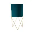 Produktbild: BRILLIANT Atami Standleuchte messing gebürstet/petrol 1x A60, E27, 28W, geeignet für Normallampen (nicht enthalten)