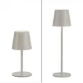 Produktbild: JUST LIGHT LED Außen-Tischleuchte EURIA, H 23 cm, 1-flammig, Greige, Eisen, Dimmfunktion, Memoryfunktion, LED fest integriert, Extra-Warmweiß, Akkubetrieben, mit USB-Ladekabel grau