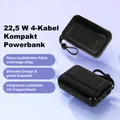 Produktbild: PowerBank USB-C USB-A 4 Kabel Zusatzakku Power-Bank Handy Smartphone 22.5W