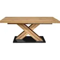 Produktbild: Mäusbacher Komfort 2.0 Esstisch Holzwerkstoff X-Form Ausziehbar - Asteiche/Schwarzstahl