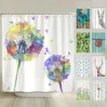 Produktbild: arteneur® - Bunte Pusteblume - Anti-Schimmel Duschvorhang 240x200 - Recycelt mit Öko-Tex Standard 100 - Beschwerter Saum, Blickdicht, Wasserdicht, Waschbar, 16 Ringe & E-Book mit Reinigungs-Tipps