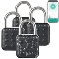 Produktbild: Xcase IP65 Vorhängeschloss: 4er-Set Metall-Vorhängeschlösser, Zahlencode, App, Bluetooth 5, IP67 - (Elektronisches Vorhängeschloss, Digitales Zahlenschloss App, bugel)