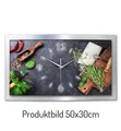 Produktbild: Kreative Feder Funkwanduhr 3D Designer-Wanduhr „Frische Kräuter“ aus gebürstetem Aluminium (3D-Wölbung, einzigartiges Zwei-Platten-Design, flüsterleises Uhrwerk)