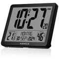 Produktbild: Kienzle Digitaler Funkwecker XXL Display Temperatur Luftfeuchtigkeit 2 Weckzeiten automatische Hintergrundbeleuchtung Schlummerfunktion