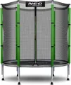 Produktbild: Neo-Sport Kindertrampolin für Kinder – Gartentrampolin mit Sicherheitsnetz, Ø 140 cm (4,5 FT), Grün-Schwarz