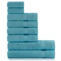 Produktbild: Handtücher Set Türkis 8TLG / 2 Badetücher 70x140 + 4 Handtücher 50x90 + 2 Gäs...