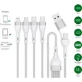 Produktbild: 4smarts USB-C/A Multi-Ladekabel 4in2 1,2m, weiß - Weiß