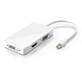 Produktbild: CSL 3in1 Mini DisplayPort zu HDMI, DVI, VGA Adapter Konverter, miniDP 1.2 4k 3840x2160 UHD 2160p, 0,15m