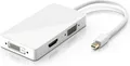 Produktbild: CSL 3in1 Mini DisplayPort zu HDMI, DVI, VGA Adapter Konverter, miniDP 1.2 4k 3840x2160 UHD 2160p, 0,15m