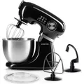 Produktbild: GOURMETmaxx Küchenmaschine Knetmaschine Rührmaschine Mixer Edelstahl Teigmaschine Rührgerät Standmixer Teig Rührschüssel Stand Schwarz Kompakt - Schwarz