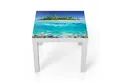 Produktbild: DEQORI Couchtisch 'Insel im tropischen Meer', Glas Beistelltisch Glastisch modern