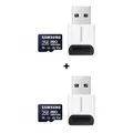 Produktbild: [Doppel-Pack] Samsung PRO Ultimate 256 GB microSD-Speicherkarte mit USB-Kartenleser