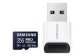 Produktbild: Samsung PRO Ultimate 256 GB microSD-Speicherkarte mit USB-Kartenleser