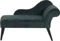Produktbild: BELIANI Chaiselongue Rechtsseitig Dunkelgrün Blättermuster Samtstoff Modern