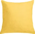Produktbild: Erwin Müller Kuschelkissenbezug Edel-Seersucker Uni Serie Wertingen - für die warme Jahreszeit, temperaturausgleichend, pflegeleicht, mit Reißverschluss - gelb Größe 40x40 cm