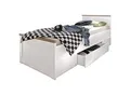 Produktbild: Carryhome Stauraumbett, Weiß, Trüffeleiche, Holzwerkstoff, 1 Schublade(n) Schubladen, 90x200 cm, Schlafzimmer, Betten, Stauraumbetten
