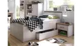 Produktbild: Jugendbett Gästebett Einzelbett Luca Schubkasten Jugendzimmer Pinie weiß Trüffel