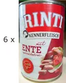 Produktbild: 6 x 400 g Rinti Kennerfleisch mit Ente (€ 9,15/kg) Feuchtfutter für Hunde