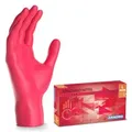 Produktbild: ARNOMED Nitril Lava Red Einmalhandschuhe, puderfrei, rot 384-L , 1 Packung = 100 Stück, Größe L
