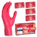 Produktbild: ARNOMED Einweghandschuhe Rot 100 Stück/Box, Nitrilhandschuhe L, Einmalhandschuhe, Handschuhe Einweg puderfrei, latexfreie Gummihandschuhe, Einweghandschuhe in XS, S, M, L & XL verfügbar
