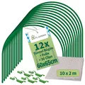 Produktbild: TTL GARDEN 12x 60x65cm Tunnelbögen ARCOS Classic 60 Set + PE-Folie 10x2m + 36 Clips - 12er Set Folientunnelbögen 60cm breit 65cm Stahl beschichtet Rund Bogen Abdeckung Frühbeet Hochbeet stabil
