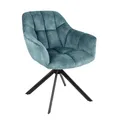 Produktbild: Riess Ambiente riess-ambiente Stuhl PAPILLON - drehbar petrol Samt schwarze Metallbeine Armlehnen