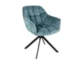 Produktbild: riess-ambiente Stuhl PAPILLON - drehbar petrol Samt schwarze Metallbeine Armlehnen