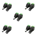 Produktbild: LitaElek 5 Paar DC 5,5 mm 2,1 mm DC Stecker DC Buchse Steckverbinder DC Netzteil Stecker Hohlstecker Adapter Netzadapter Weiblich Männlich Verbinder für CCTV-Kamera, LED Leiste, LED Streifen Licht