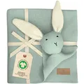 Produktbild: DIKOS Original 2-in-1 Babydecke & Kuscheltuch SCHMUSE-Hase (Mint) – schönes Geschenk zur Geburt für Neugeborene Mädchen/Junge – aus weicher Bio-Baumwolle (GOTS) – ideal als erstes Baby Kuscheltier