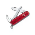 Produktbild: Victorinox Kinder-Taschenmesser, 9 Funktionen, transparentes Rot inkl. Halskette – Mein erstes Multifunktionswerkzeug für Kinder.