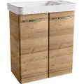 Produktbild: FACKELMANN MILANO Gäste WC Set 2 Teile / Waschbecken / Waschbeckenunterschrank mit 2 Türen / Badschrank mit Soft-Close / Badmöbel Set fürs klei...