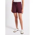 Produktbild: Shorts STREET ONE, Damen, Gr. 46, rot (schwarz cherry rot), Stoff, 100% Viskose, unifarben, loose fit normal, Hosen Shorts, High Waist