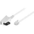 Produktbild: Telefonkabel (universal Pinout), Weiß, Kupferkaschierter Aluminiumleiter (cca), Tae-f-stecker (2-adrig) Rj11-stecker (6p4c) (4-adrig). Kabellänge 10 M