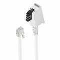 Produktbild: Telefonkabel 10m TAE F Stecker > RJ11 Stecker universal Belegung weiss weiß 10 m