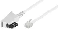 Produktbild: Telefon Kabel 10 m weiß TAE F Stecker > RJ11 Stecker universal Belegung 10,0m