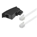 Produktbild: Telefon Kabel SET 10 m weiß TAE F Stecker > RJ11 Stecker universal Belegung 10m
