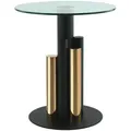 Produktbild: Kayoom Beistelltisch, Gold, Metall, Glas, rund, 46x52x46 cm, einfacher Aufbau, Wohnzimmer, Wohnzimmertische, Beistelltische, Beistelltische Metall