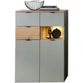 Produktbild: Innostyle Highboard INA Highboard, 84 x 125 x 45 cm (B/H/T) (1 St), 2 türig, 3 Schubladen, inkl. Beleuchtung, Softclose grün