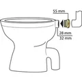 Produktbild: Gummi-Spülrohrverbinder hell für Druckspülrohr Ø 28/32 mm Anschluss = 55mm / mit Rosette