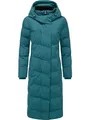 Produktbild: Ragwear Damen Langer wasserdichter Wintermantel warmer Steppmantel mit kuscheligem Kragen und Kapuze Pavla Long Soft YOUMODO Ocean Green Gr. XXL