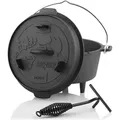 Produktbild: BBQ-Toro Dutch Oven DO45F, 4,2 L Forest Gusseisen Kochtopf, Gusstopf - Schwarz