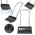 Produktbild: KADAX Schneeschieber mit Alu-Profilkante, breite Schneeschaufel mit Rädern, Schaufel mit Metallgriff, Schneeschippe mit Kunststoff-Blatt, Schneeräumer (Schwarz)