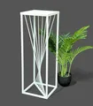 Produktbild: DanDiBo Blumenhocker Metall Weiß Eckig 70 cm Blumenständer Beistelltisch 96566 Blumensäule Design Modern Pflanzenständer Pflanzenhocker