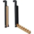 Produktbild: Relaxdays - Türgarderobe klappbar 2x, zum Einhängen, Türhaken 6 Kleiderbügel, Metall & Holz, für 2 cm Türfalz, schwarz