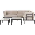 Produktbild: Lounge Set Grau U. Beige Aluminium Mit Auflagen Zwei Tische Für 6 Personen Garten Terrasse Balkon