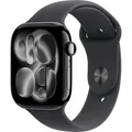 Produktbild: Apple Watch Series 11 GPS + Cellular 46 mm Aluminiumgehäuse Sport Band Schwarz