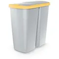 Produktbild: Abfallbehälter COMPACTO DUA Asche/gelb 45 l - Grau