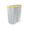 Produktbild: Mülleimer Abfalleimer mit gelb Deckel 45L Müll Recycling Kunststoff Hellgrau