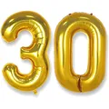Produktbild: Zahlenballon 30 Gold Folienballon Geburtstag Kinder Kindergeburtstag Party