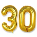 Produktbild: Luftballon Folienballon Zahl 30 40 Zoll Gold 101 cm Selbstdichtend Geburtstag